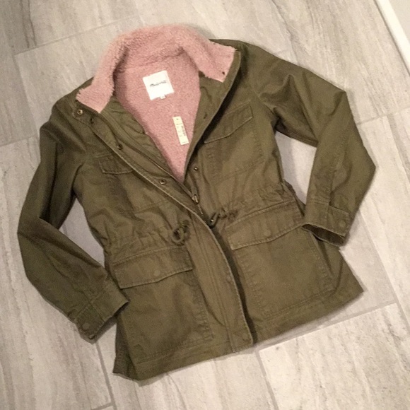 NWT Madewell Sherpa Trim Utility Jacket - Picture 5 of 7